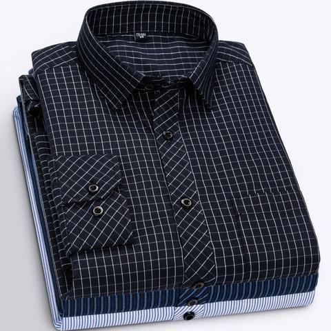 Man’S Long Sleeve Black Color Lining Business Casual Shirts – Metamersh
