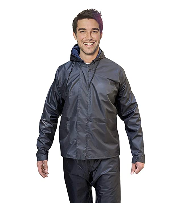 Waterproof Portable Rain Suit Overcoat with Hoods and Side Pocket ...